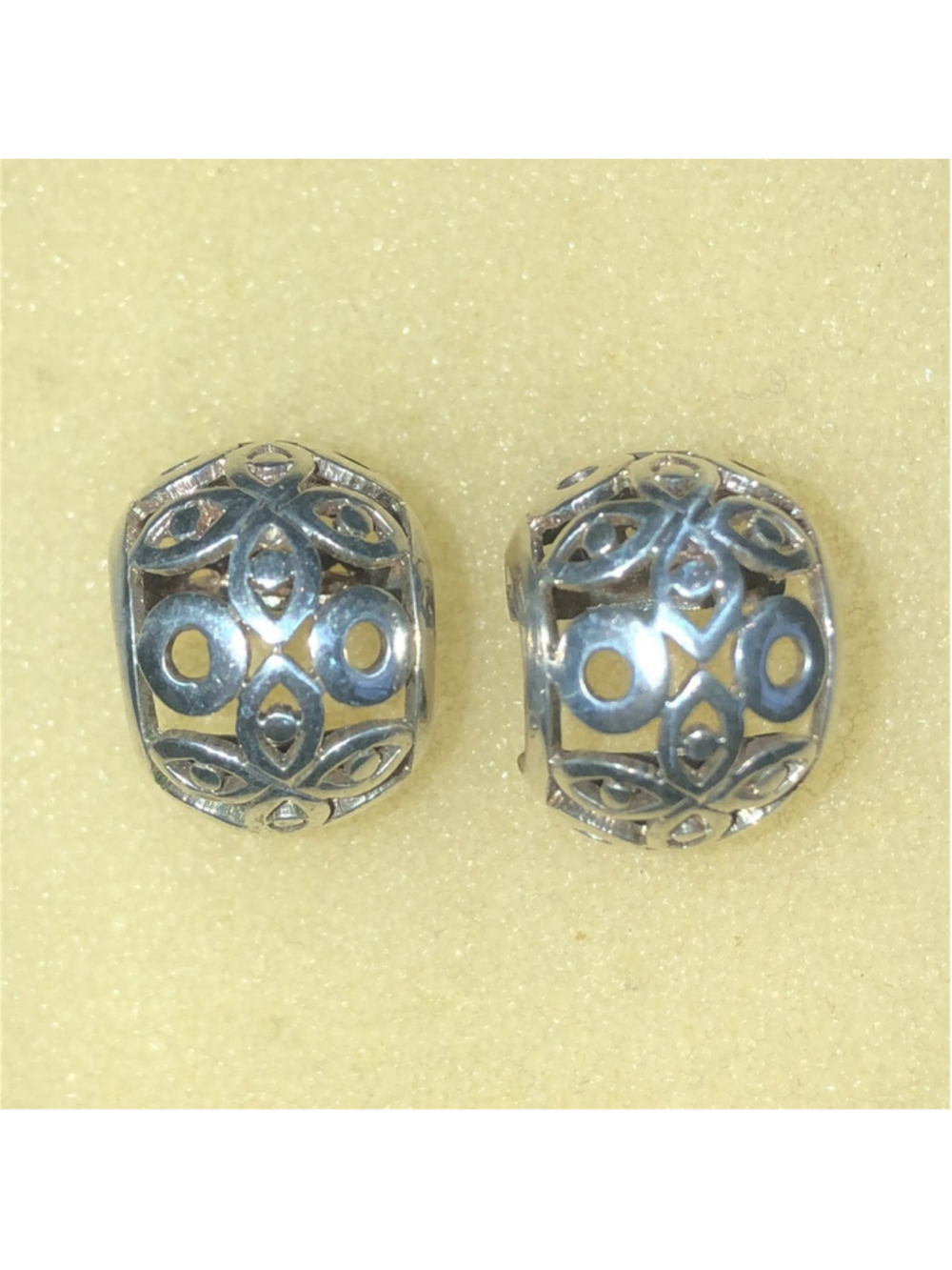 Sterling Silver Thailand SU 925 Vintage Cutout Classic Boho Hoop Earrings